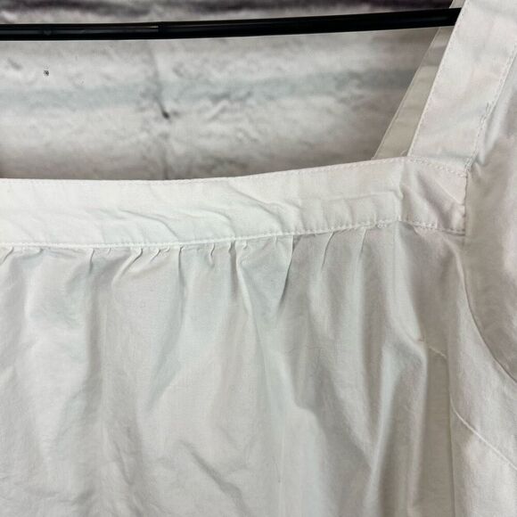 J.Crew Women's White Ruffle-Trim Square Neck Sleeveless Blouse Pom pom 0 - Picture 5 of 8